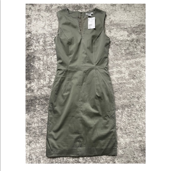 H&M Dresses & Skirts - H&M Sheath bodycon career Cocktail Dress sleeveless Olive Green Size:2